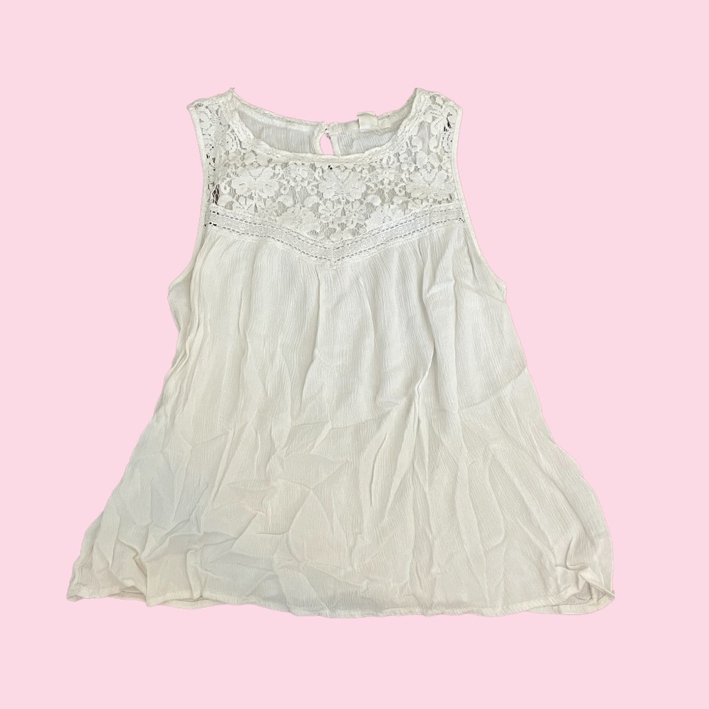 White Lace Detailed Top